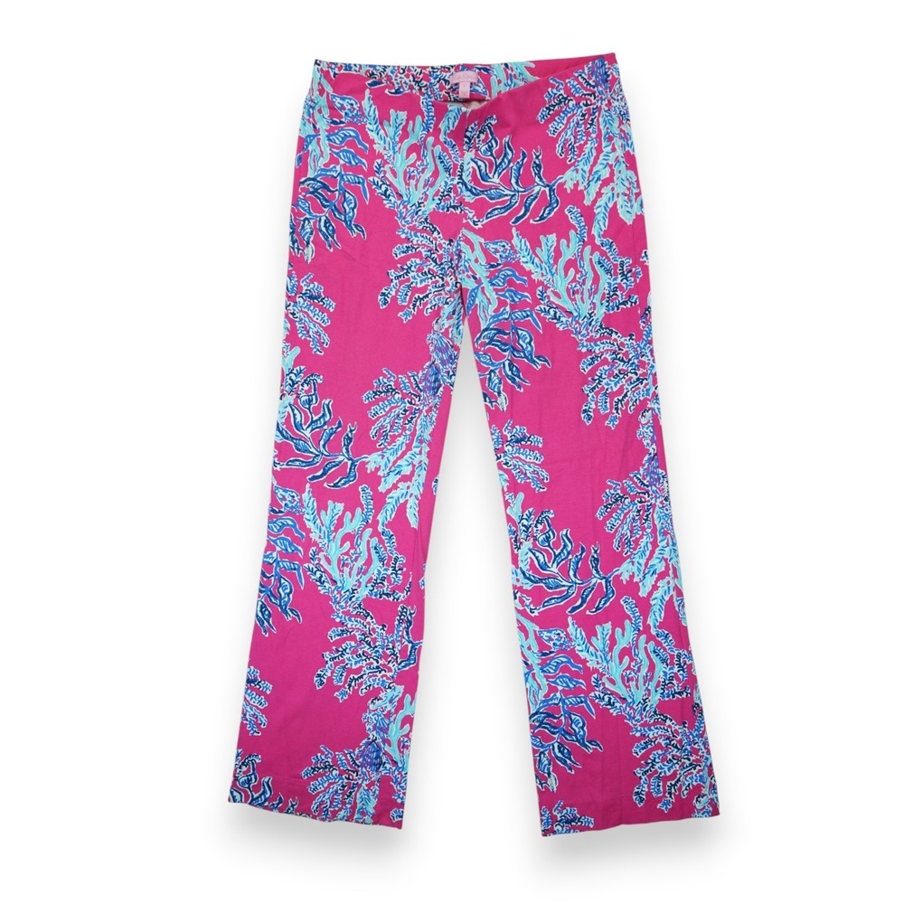 LILLY PULITZER Women's Rayon Spandex Wide Leg Elastic Waist Resort Casual Pant L